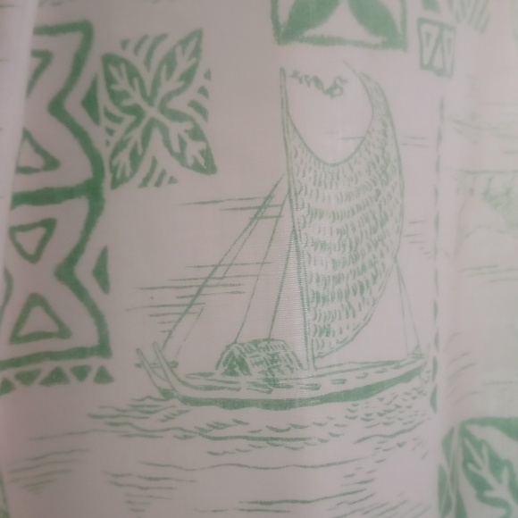 Vintage 1970s Hawaiian 🌺 made Aloha Shirt w/majestic Swan 🦢 in poppy orange - Picture 4 of 5